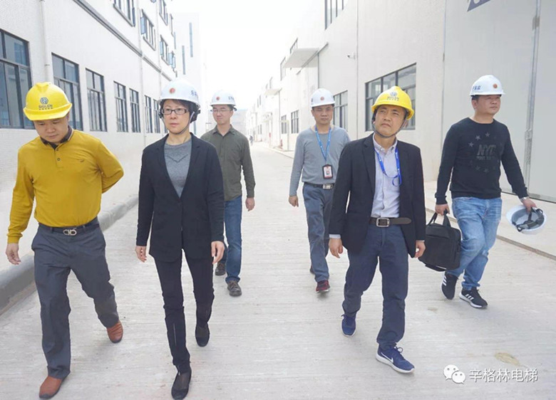 熱烈歡迎三水區(qū)政府領(lǐng)導(dǎo)蒞臨辛格林電梯參觀指導(dǎo)工作！